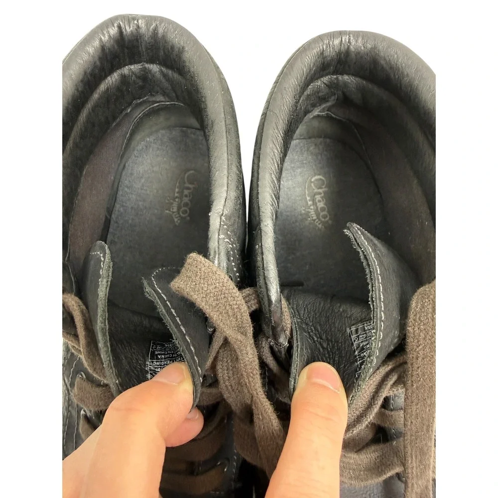 Chaco Yonder Moc Toe Ankle Hiking Boots Mens Black Leather Size 10